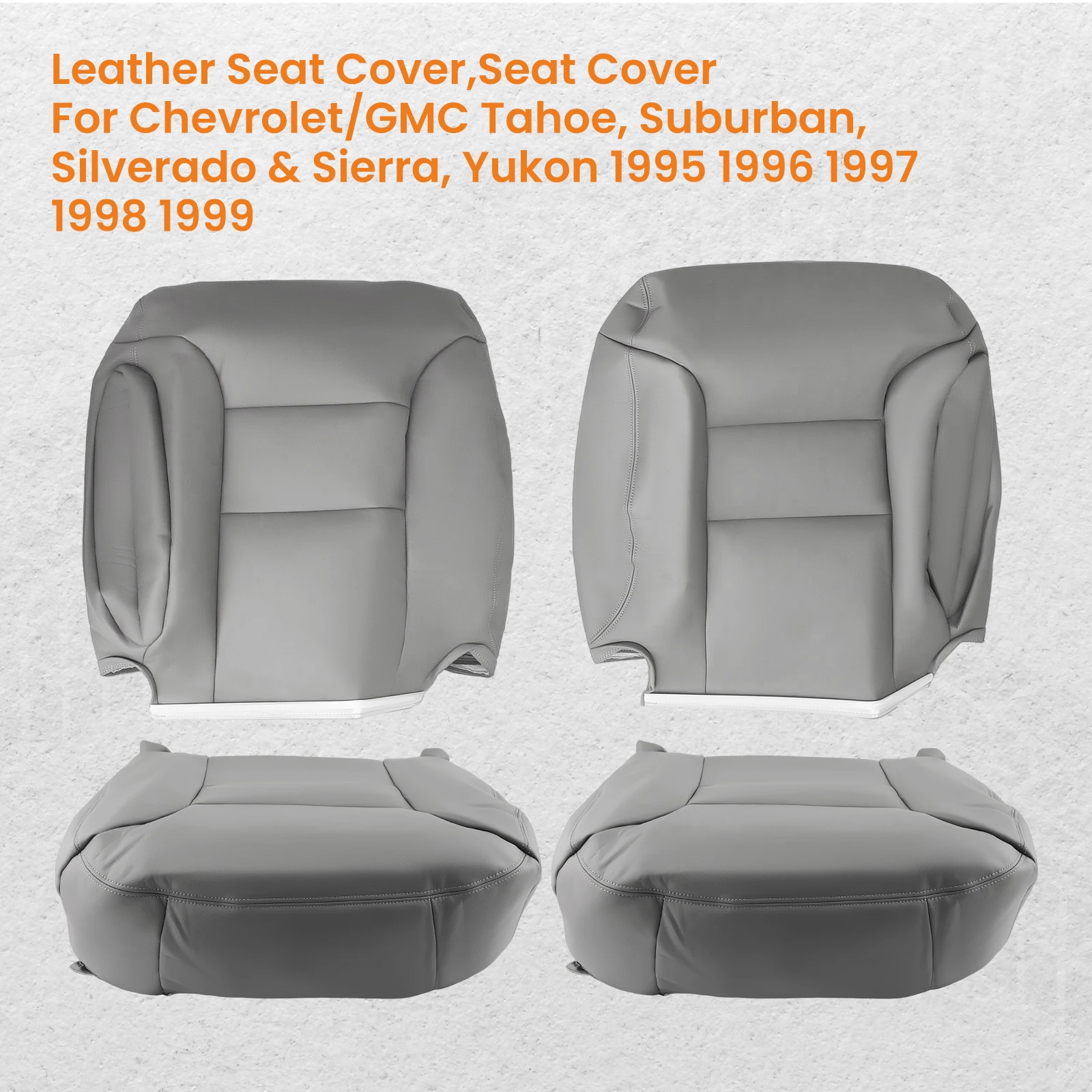 4x Front Leather Bottom Seat Cover For GMC Yukon Chevy Tahoe 1995 1996 1997-99