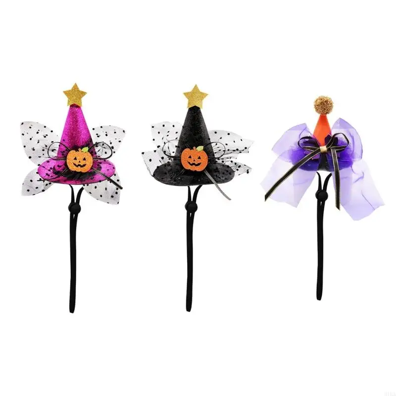 

31KA Halloween Adjustable Hat Pet Dogs Party Wizard Hat Small Dogs Head Accessory