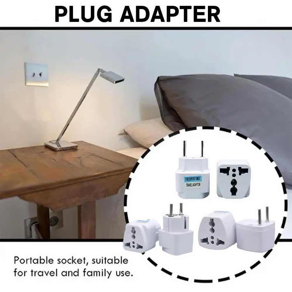 1Pc Universal Conversion Plug To EU Plug Adapter Power Socket Portable Travel Converter Universal Tourism Socket Conversion Plug