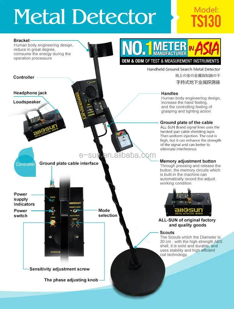 ALLOSUN كاشف المعادن تحت الأرض حفار الذهب، 11.5 بوصة مقاوم للماء البحث لفائف الكنز هنتر الذهب/العملة المعدنية