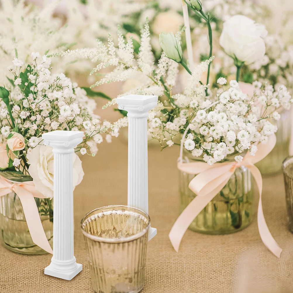 

8 Pcs White Roman Column Decoration 4 5 Inch Square Mini Pillar Photo Props Cake St Display Home Craft Table Decor DIY