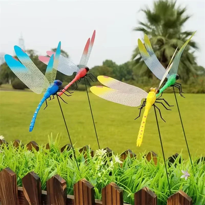 Simulation Dragonfly Clip Bug Deterrent Dragonfly Hat Clip Dragonfly Garden Decor Clip-On Outdoor Garden Dragonfly Decoration