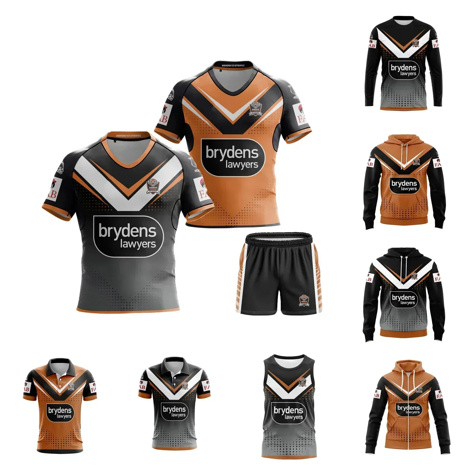 2024 Wests Tigers Men's Hoodie Home/Away Jersey Rugby Jersey  Singlet Vest  Sport Shorts Customize