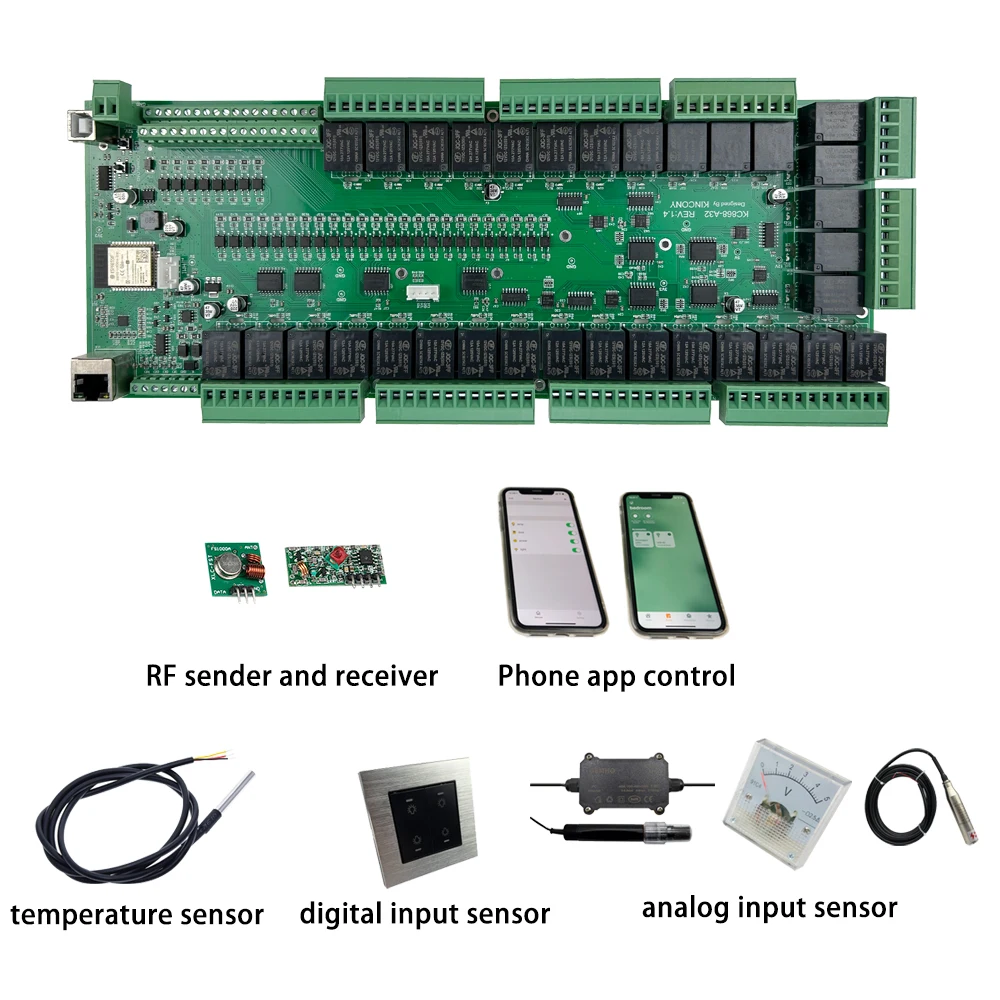 Placa de desarrollo KC868-A32 ESP32 MQTT HTTP ESPhome Assistant, interruptor de relé Wifi Tasmota, módulo de automatización IDE Arduino, Alexa