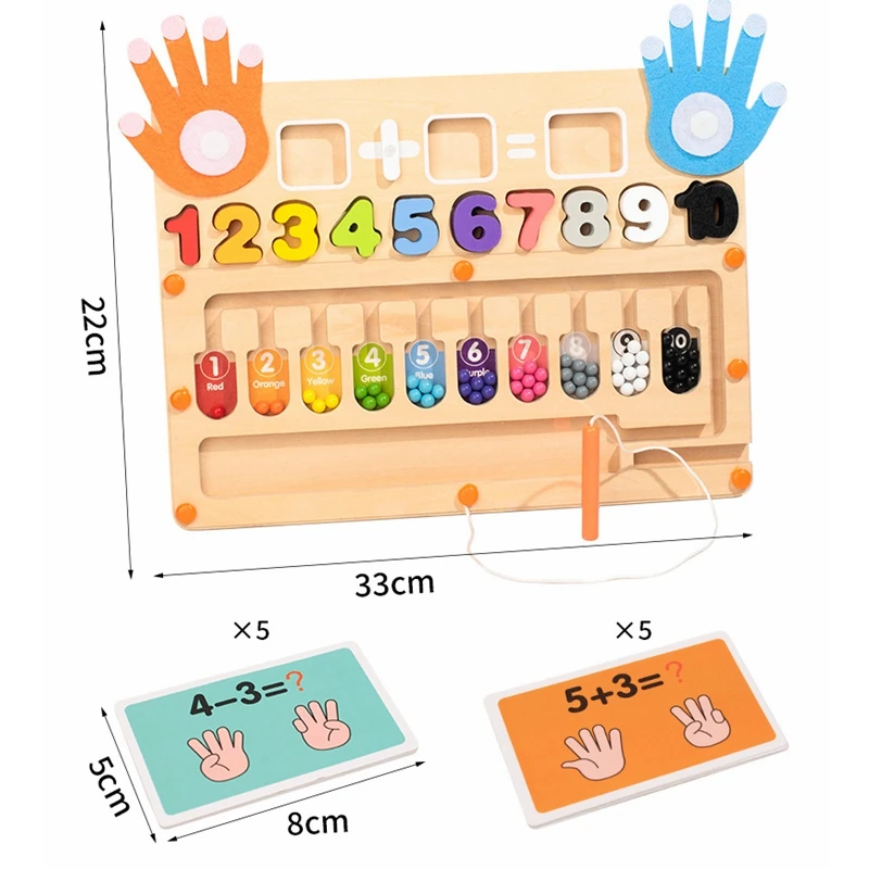 أطفال مونتيسوري قلم مغناطيسي ألعاب المتاهة الرقمية أصابع الطفل العد تصنيف الألوان القلم عقد التدريب التعليم المبكر Toye #5