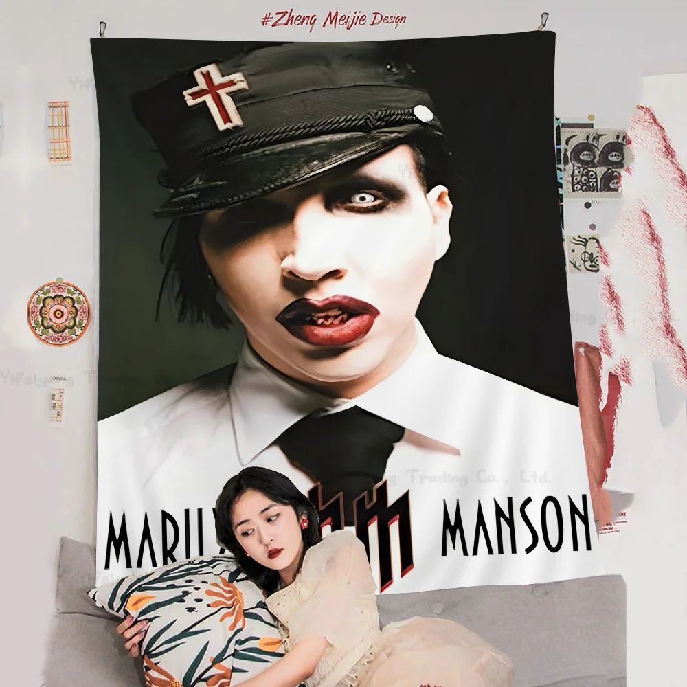 

Music M-Marilyn Manson Chart Tapestry Art Science Fiction Room Home Decor Cheap Hippie Wall Hanging