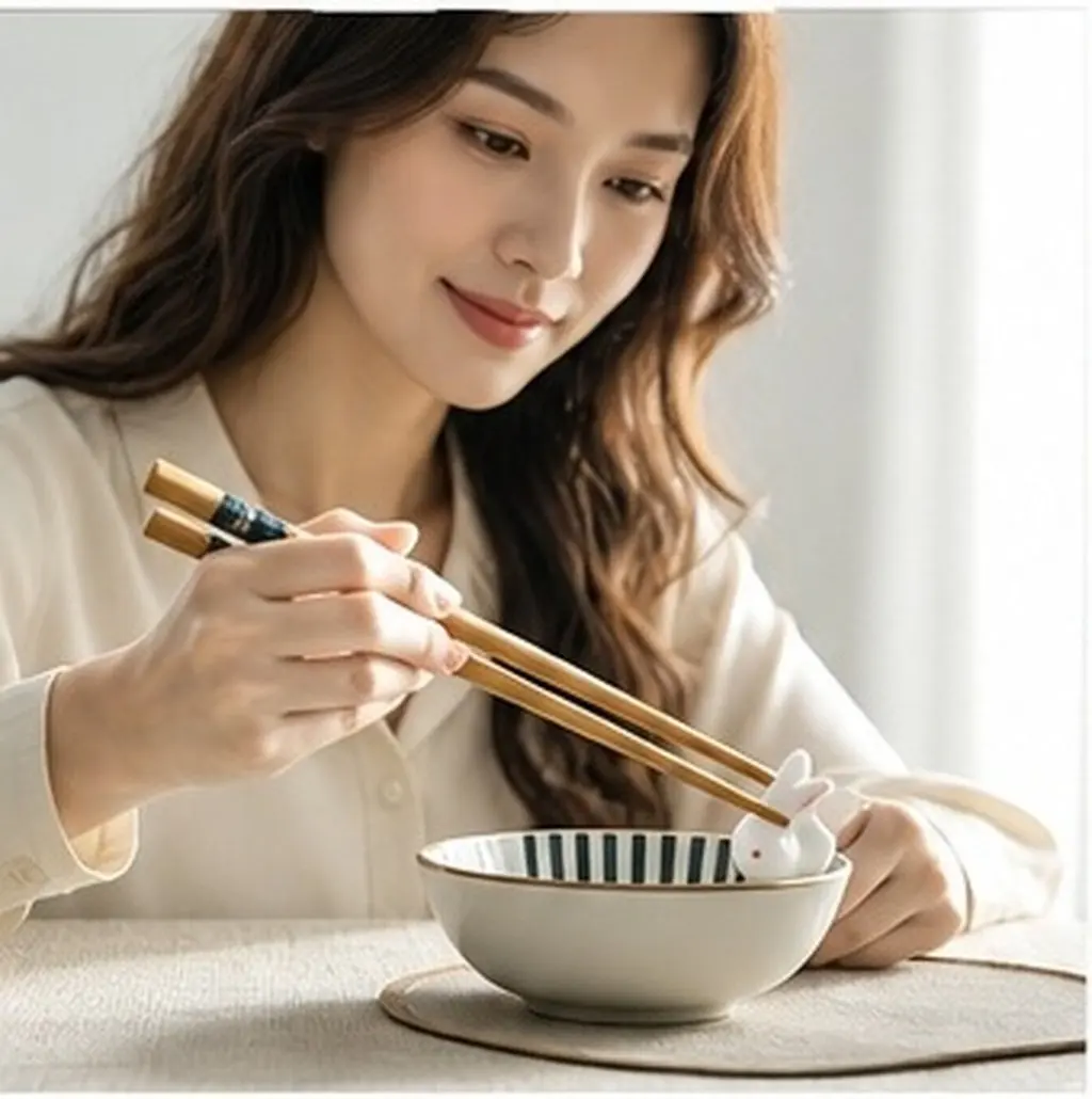 6Pcs Rabbit Shape Ceramic Cutlery Stands for Chopsticks Forks Spoons Easter Party Gift Desktop Adornments Fine Craftsmanship