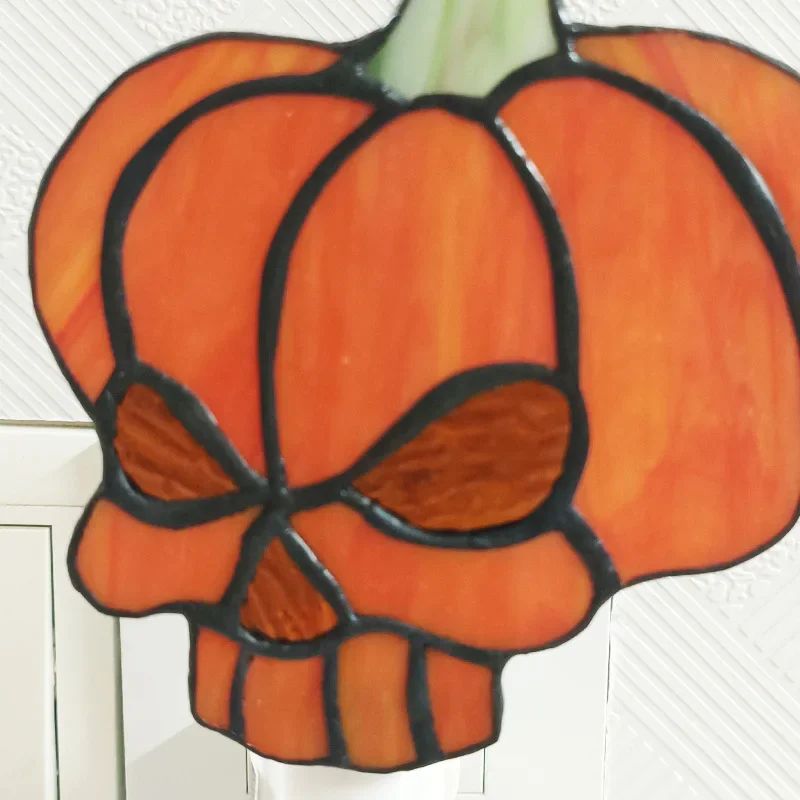 Nice Children's Room Staircase Night Lights Creative Colored Glass Halloween Pumpkin Decorative Lamps