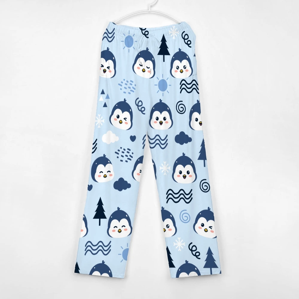 Pinguïns Patroon Schattige Pyjama Broek Heren Dames Loungebroek Superzacht Unisex Slaap Pyjama Broekje Met Zakken Trekkoord