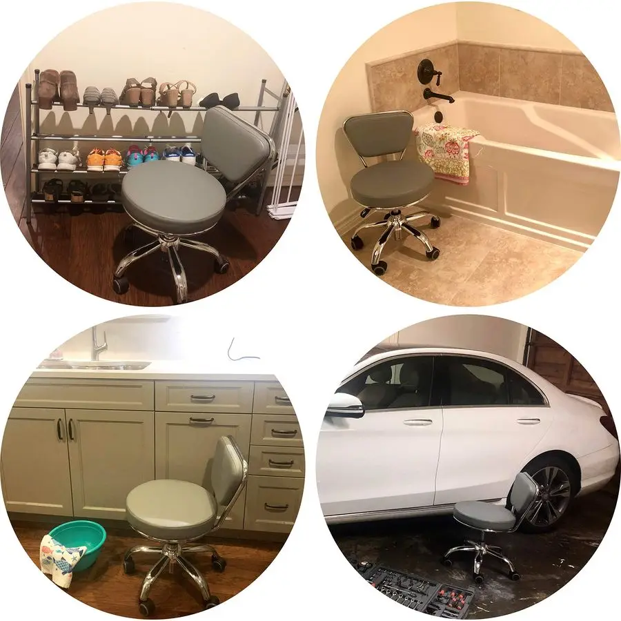 เก้าอี้นั่งอาบน้ำแบบมีล้อ Dayton รุ่น Cappuccino ระบบลม, เก้าอี้เตี้ยปรับระดับความสูงได้ 1315 เหมาะสำหรับอ่างอาบน้ำในห้องน้ำ, พร้อมเบาะรองนั่ง