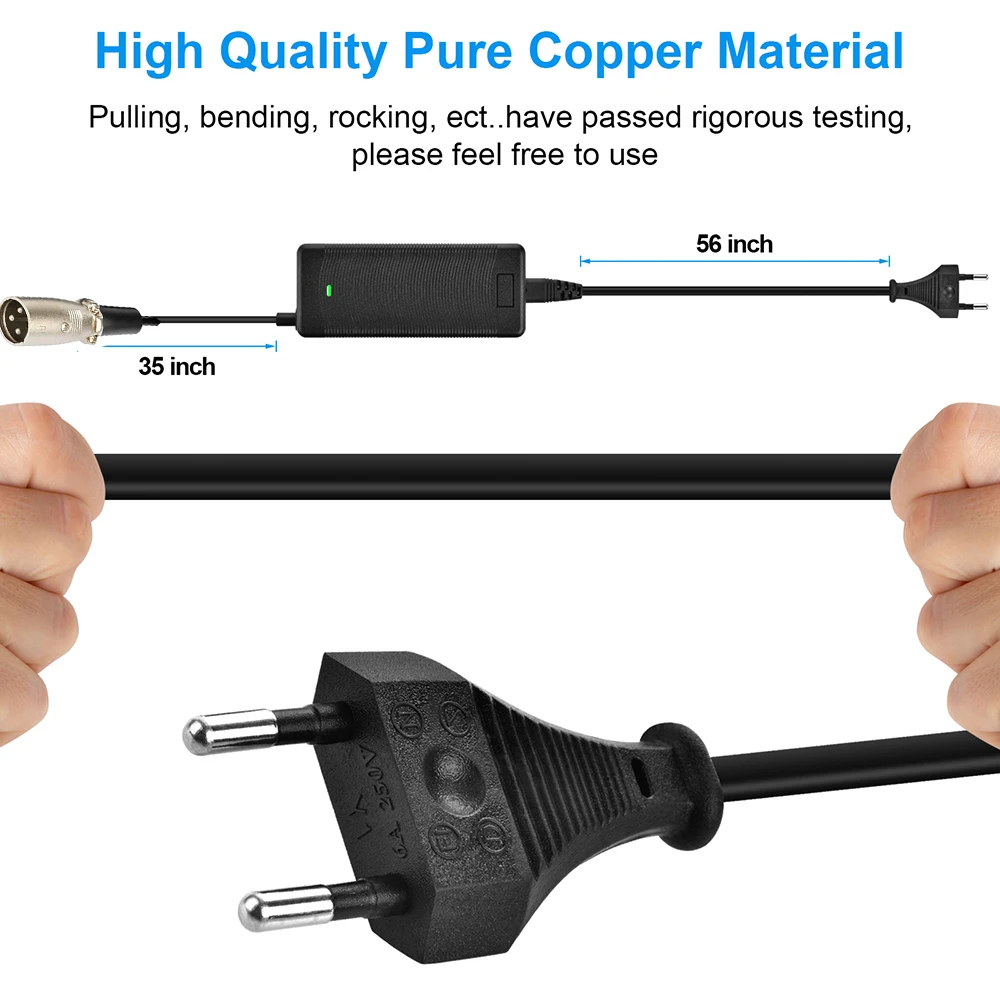 شاحن بطارية ليثيوم لمحول التيار المتردد ، حزمة بطاريات ليثيوم أيون ليثيوم 16S 60V مع قابس XLR 3 Pin ، V 2A 60V