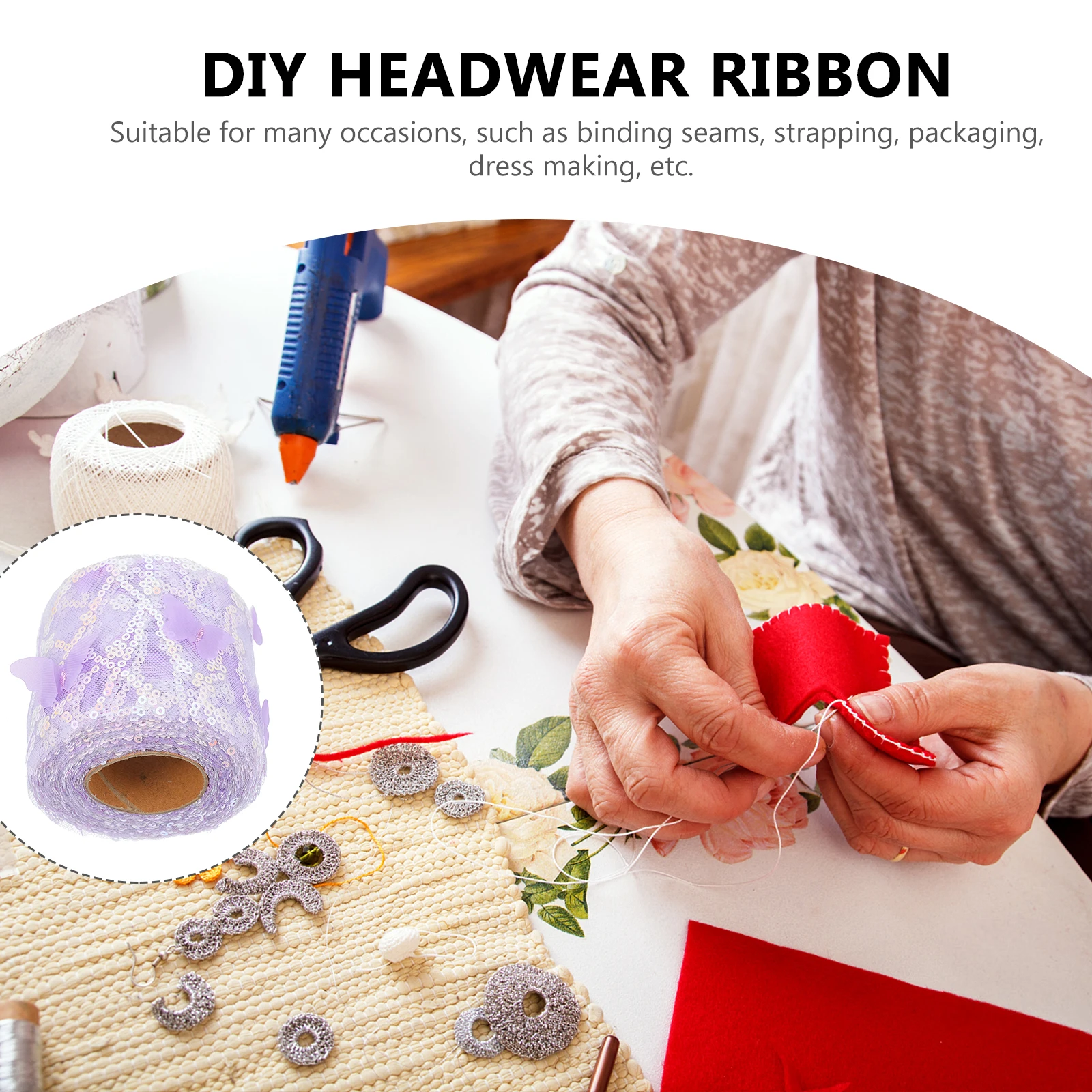 

1 Roll Thin Gauze Ribbon Sewing Craft Sequin Ribbon For Clothing Shoes Hair Accessories Diy Embroidery Applique Belt