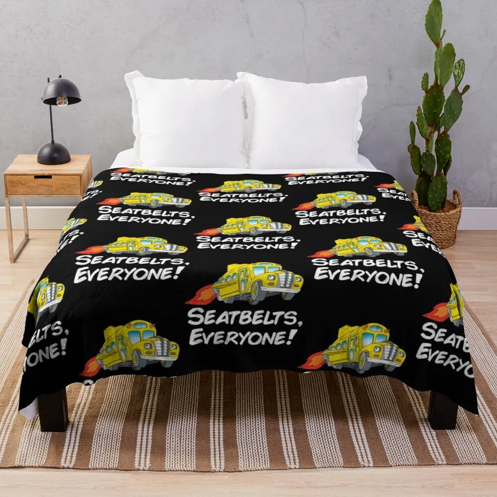 

Retro Vintage Magic Cartoons School Bus Kids Gifts For Everyone Throw Blanket Decorative Soft Throw Blanket for Couch Sofa