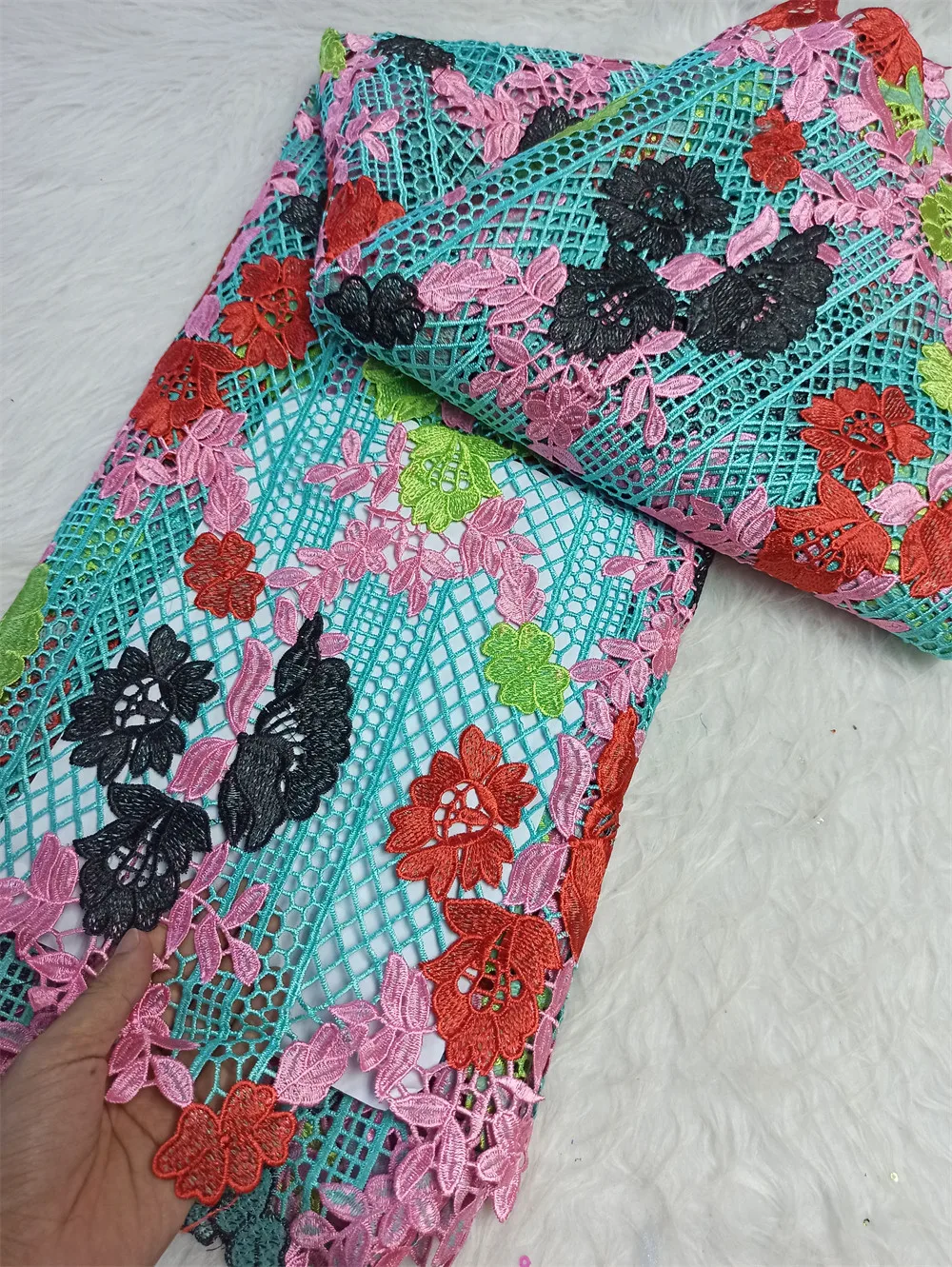 

African Nigerian High Quality Tulle Lace Fabric Embroidery Sequins French Guipure Fabric for DIY Party/Wedding Dresses 5 Yards