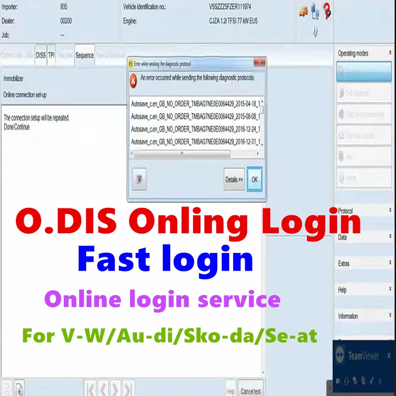 

O-dis online login account For O-DIS G-EKO Online one time login one month service with Free cpn For car software