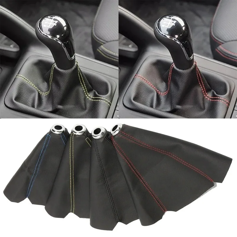 PU Leather Gear  Shift Collars for Car Truck Manual Gear Shift Boot Covers 16mm Dustproof Cover Car Interior Accessories