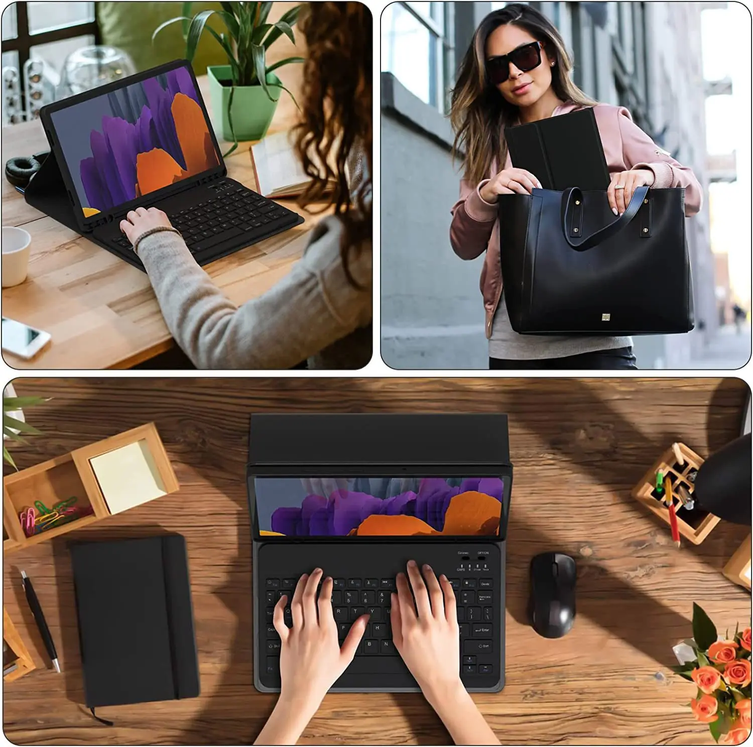 LAMA Custodia Con Tastiera Bluetooth E Touchpad Per IPad 9/8/7 Gen E Air 3 – Mouse Incluso, Cover Staccabile