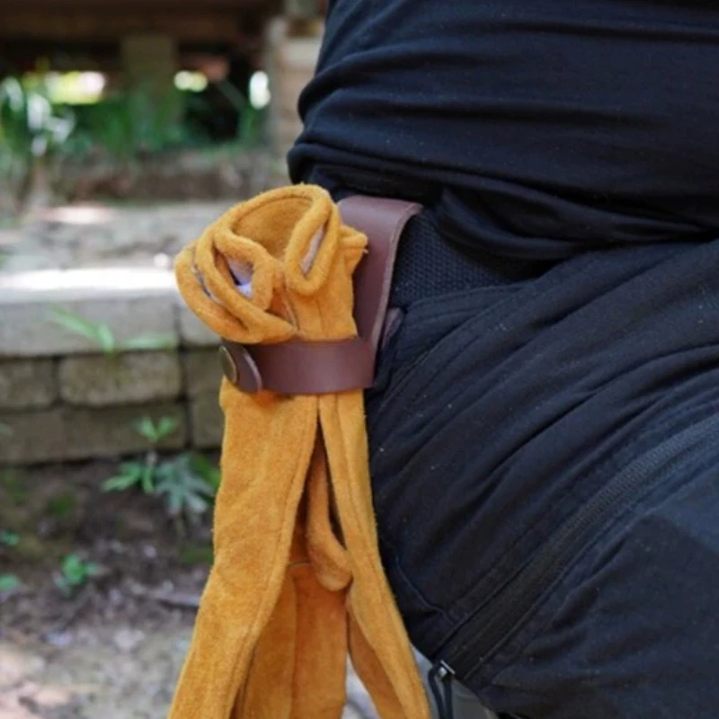 1PC Outdoor Camping Waist Storage Clip Gloves Key Loss Prevention Hook Outdoor Work Storage Leather Buckle Hiking Gadgets