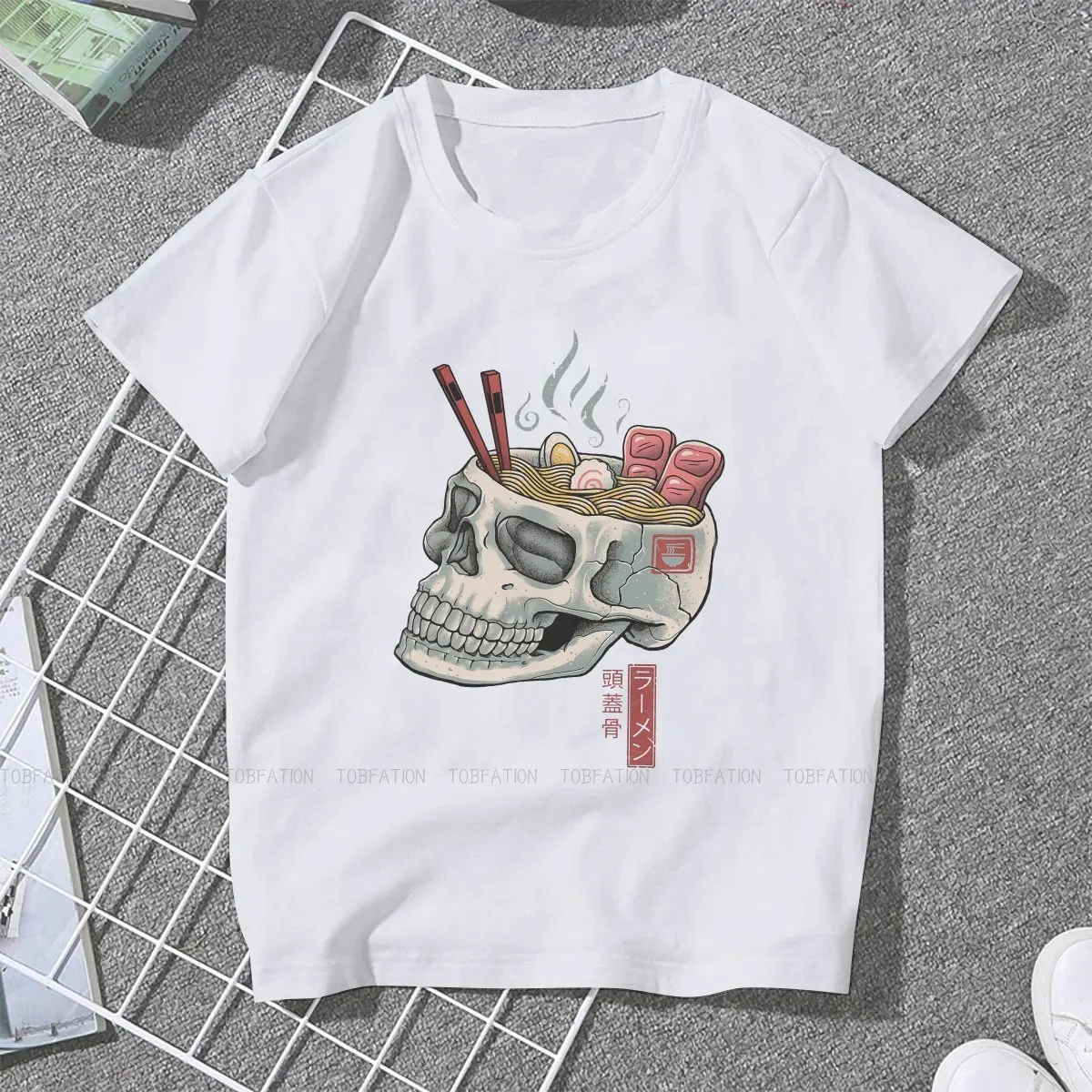 Ramen Skull Harajuku TShirt  Foodies Creative 4XL T Shirt Women Short Sleeve Special Gift Clothes