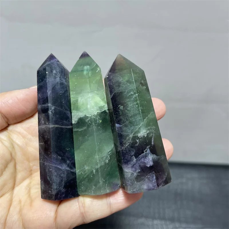 2.2LB Natural rainbow snowflake fluorite crystal point healing stone crystal wand snowflake fluorite crystal point