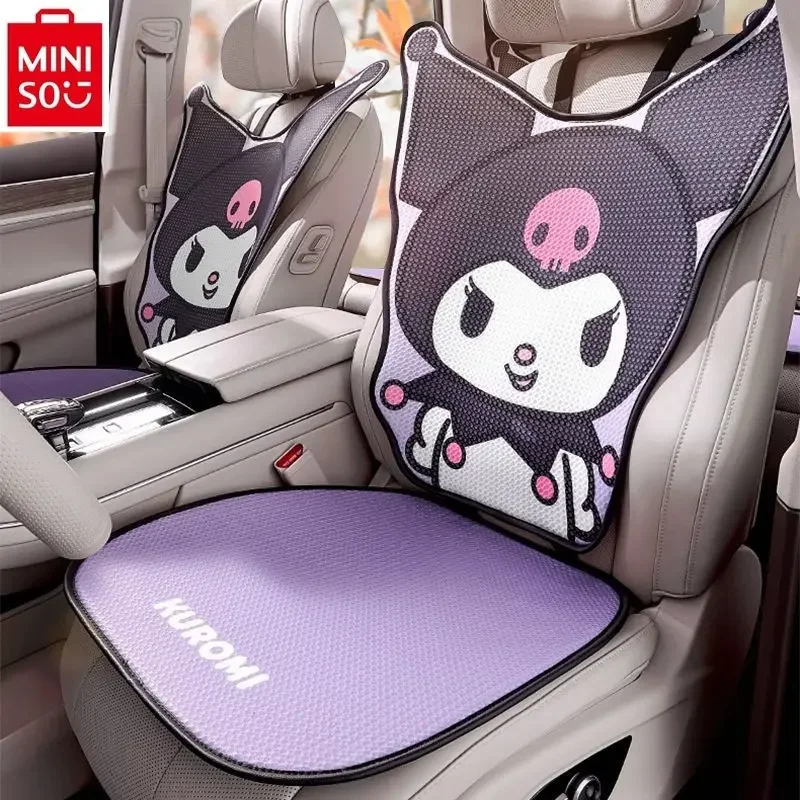 

MINISO Car Seat Cushion Four Seasons Universal Cartoon Hello Kitty Anime Seat Cover High Quality Car Cushion Accessories