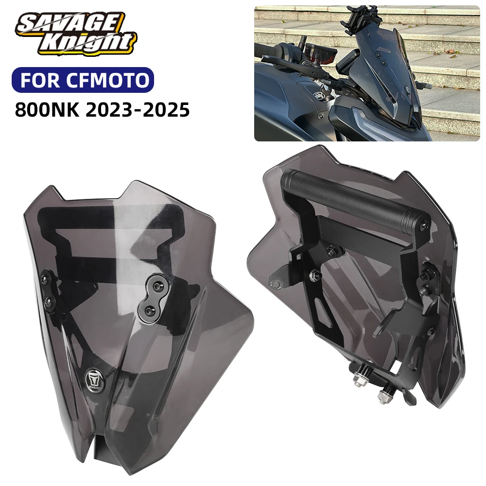 

2025 800NK Motorcycle Windshield GPS Navigation Stand Holder For CFMOTO 800 NK NK800 2023-2026 Windscreen W/ Bracket Spoilers