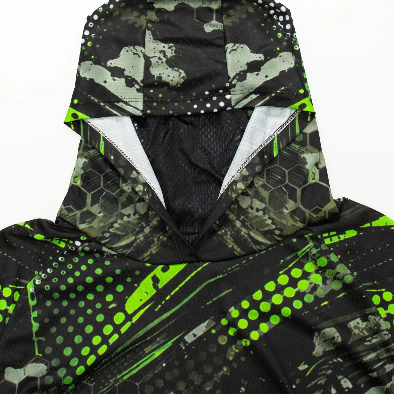 Men's Pro Angler Bass Fishing Hooded Face Gaiter UPF 50+ Quick Dry Breathable Long Sleeve Fishing Shirt Outdoor Hiking Camping view 5