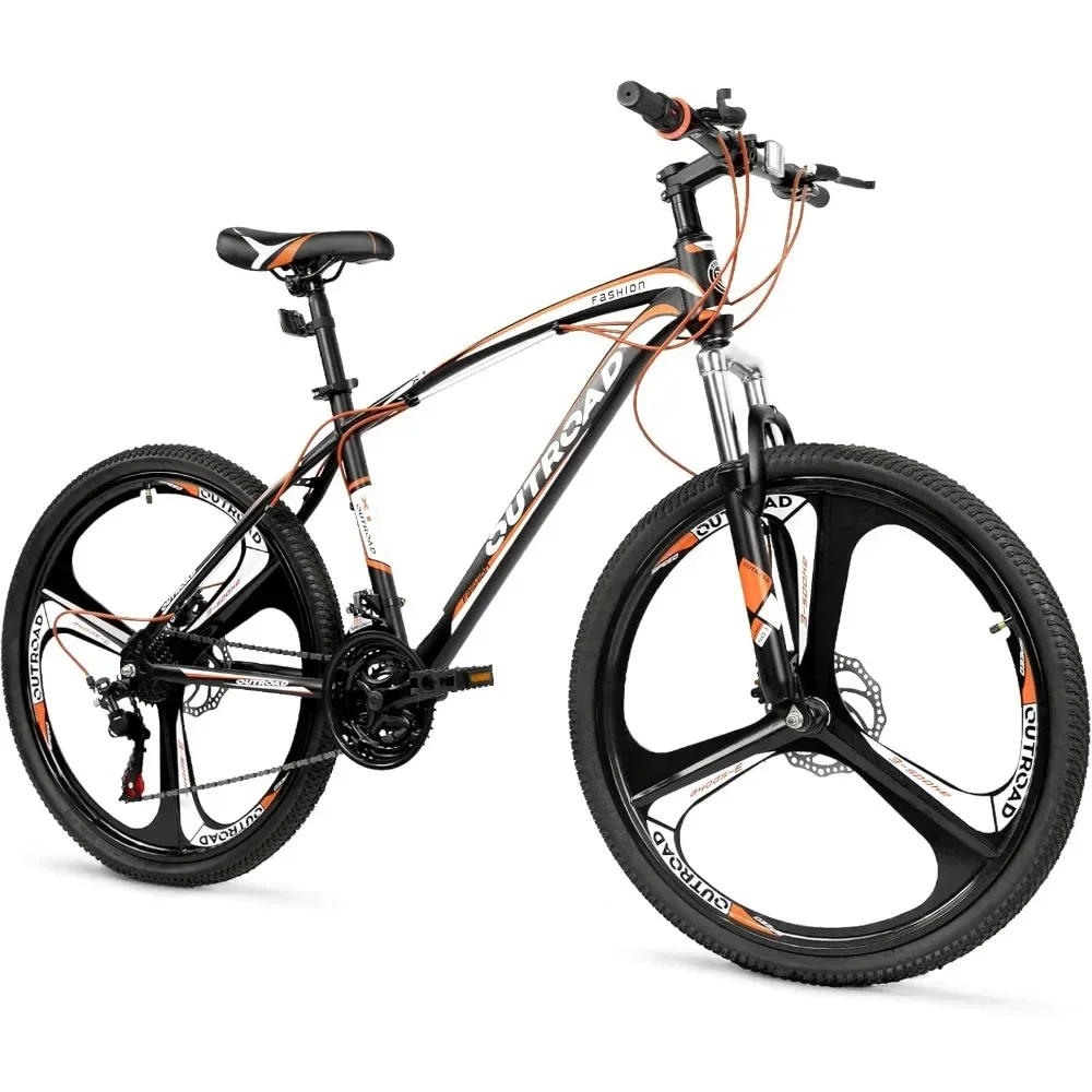 

26 Inch Folding Bikes/Mountain Bikes, 21 Speeds Mountain Bicycles with Full Suspension,High Carbon Steel Frame, Foldable Bike