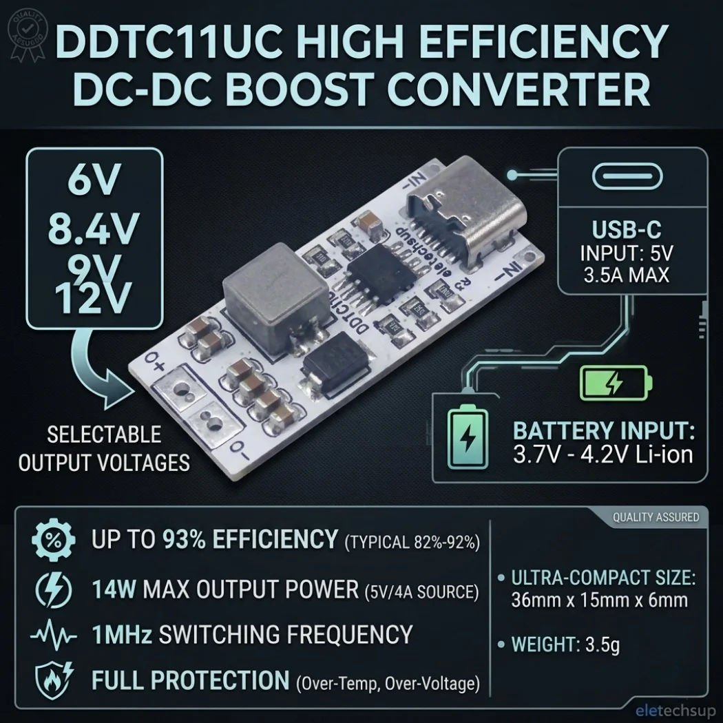 

Повышающий преобразователь напряжения 14W Type-C USB DC 5V в 6V 8.4V 9V 12V, модуль питания, регулятор напряжения для Arduino, WiFi-роутера, камеры, NAS