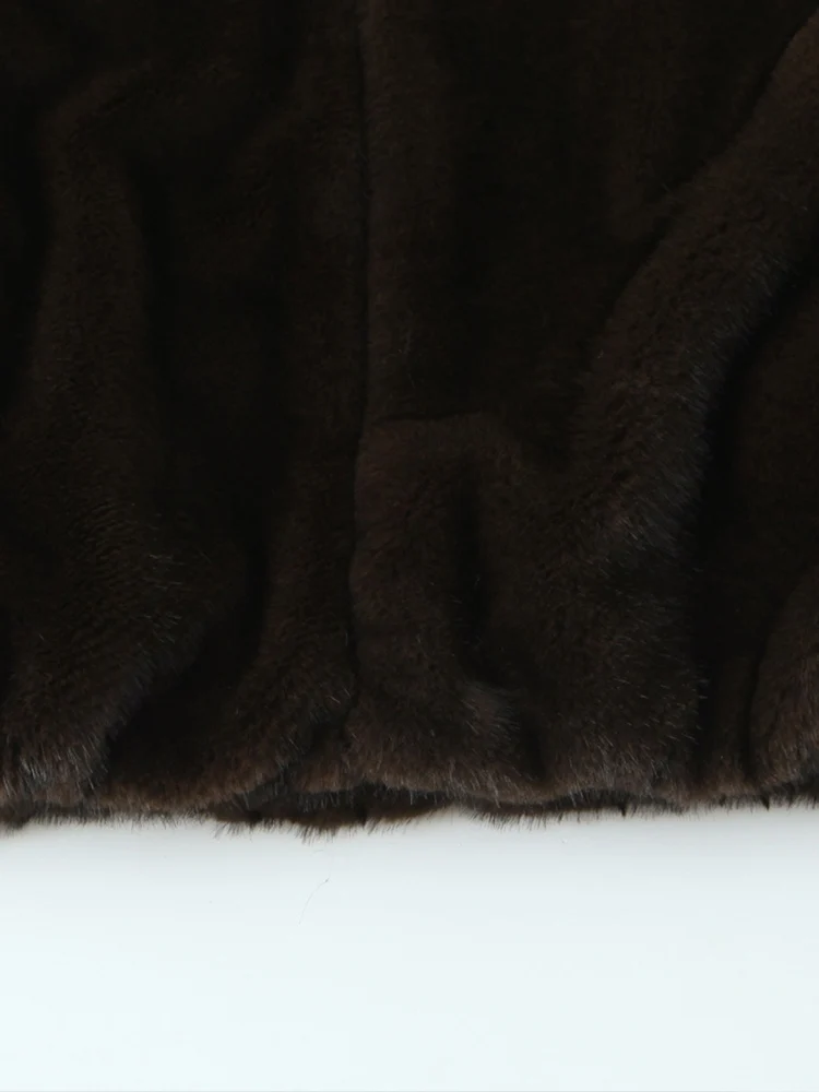 เสื้อแจ็คเก็ตทรงบอมเบอร์ คอทรงกลม สไตล์ยุโรป แฟชั่นผู้หญิงใหม่ ดีไซน์เรียบหรู สีพื้น ให้ความรู้สึกเหมือนขนสัตว์เทียม