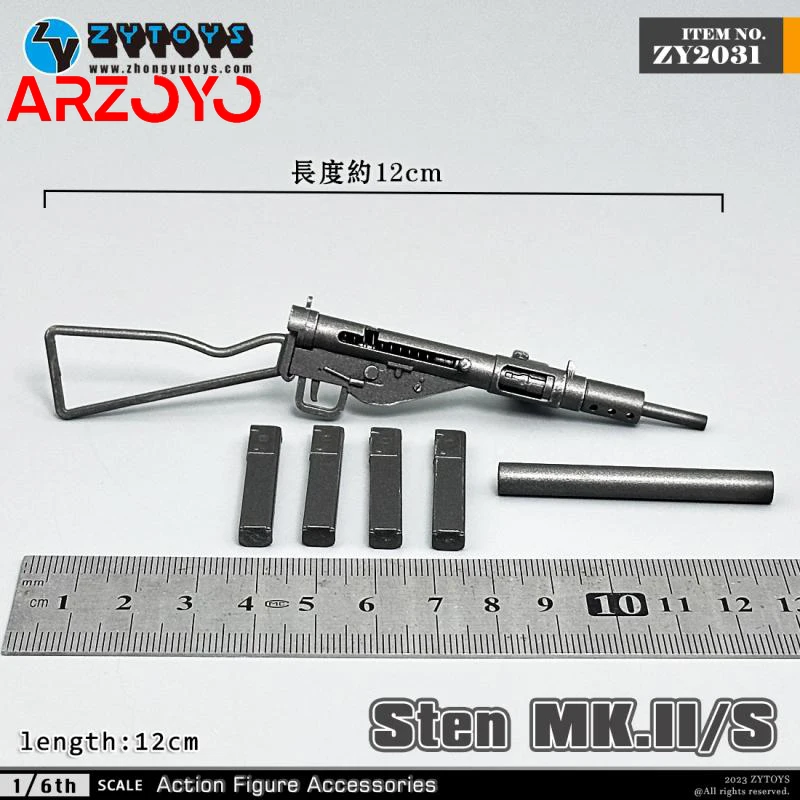 

ZYTOYS ZY2031 масштаб 1/6, Sten MK.II/S, подстройка, модель, аксессуары для сцены, подходит для 12 дюймовых солдат, экшн-фигурки, куклы