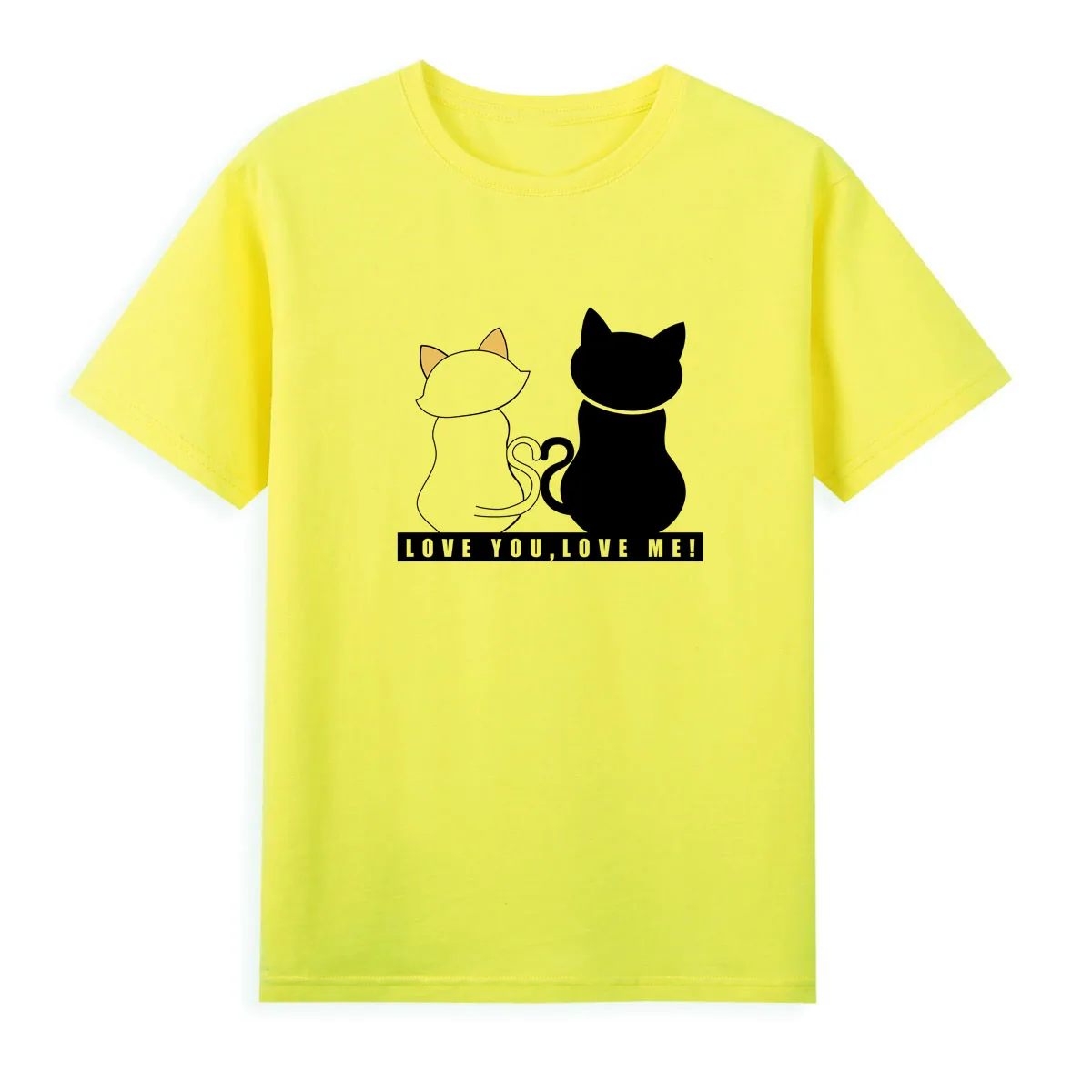 Couple Cat Lovers T-shirt Women's Fashion Summer Tops Tees Good Quality Casual Tshirt for Girls A008