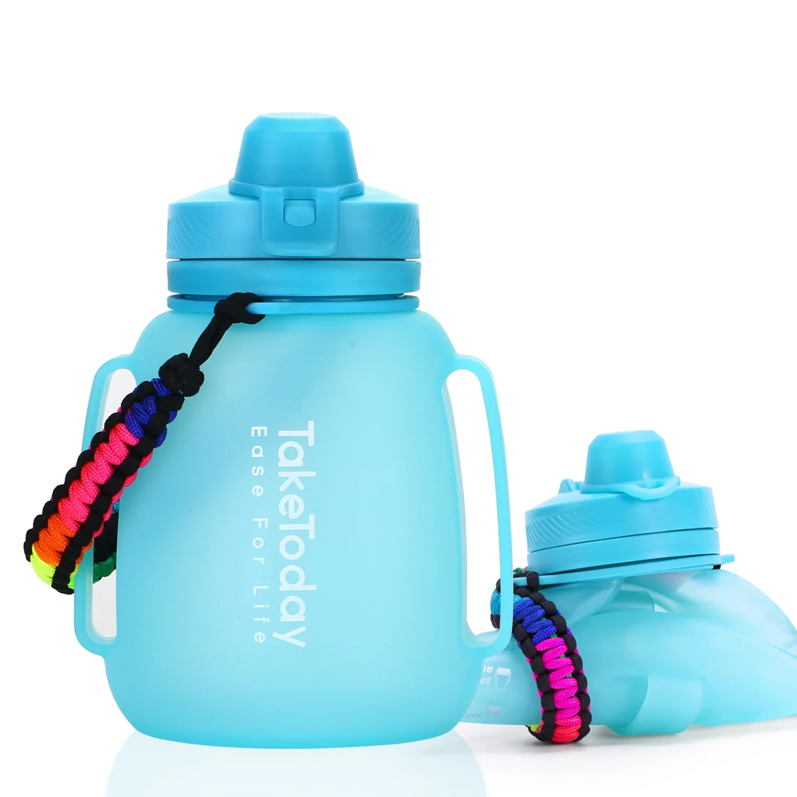 Custom Logo 40oz Bpa Free Reusable Sport Gym Collapsible Adult Kids Insulated Silicone Water Bottles With Time Marker