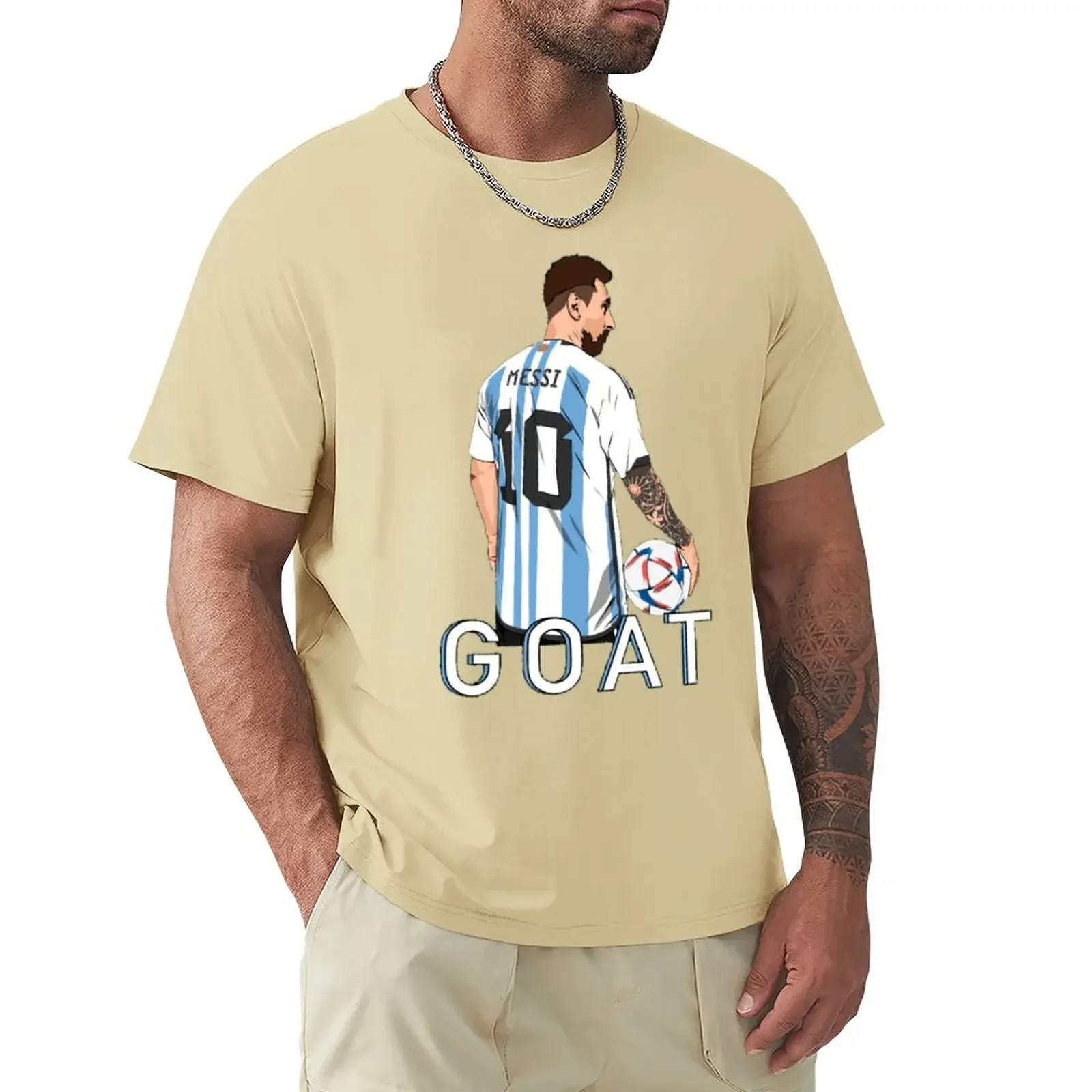 High Quality Casual Graphic Movement Tra CELEBRATION Lionel And Andrés And Messi And Argentina No.10 GOAT Caricature 50  Top Tee