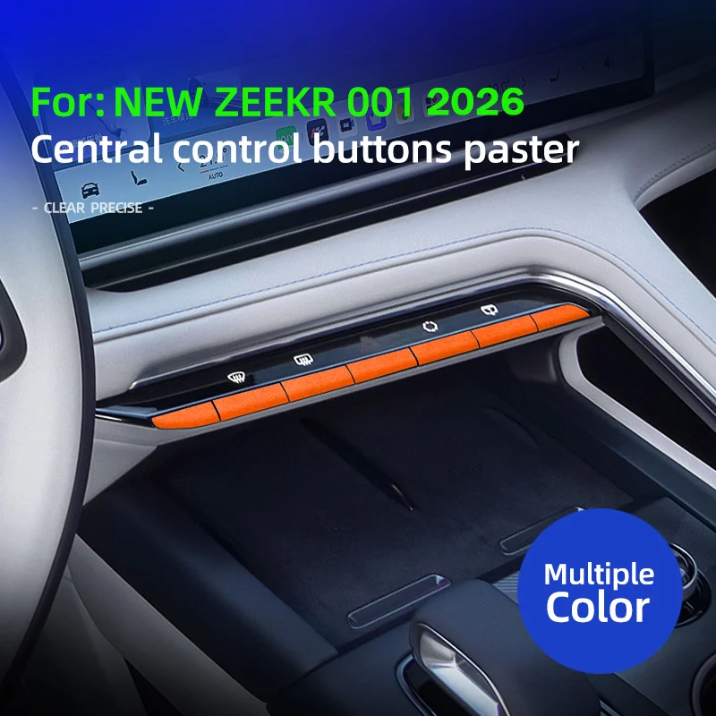 

For Refreshed ZEEKR 001 Max Ultra 2026, Suede Car Central Control Screen Under The Button Trim Stickers Anti-Scratch Accessories