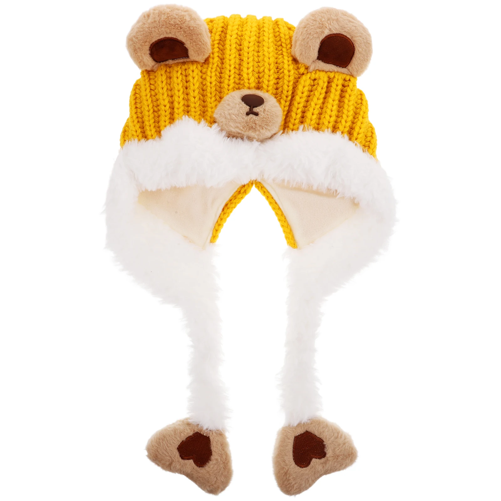 

Children Beanie Kids Warm Scarf Winter Hats Baby Cartoon Acrylic Knitted Thick Ear Protection Soft Elastic Fit Baby Winter