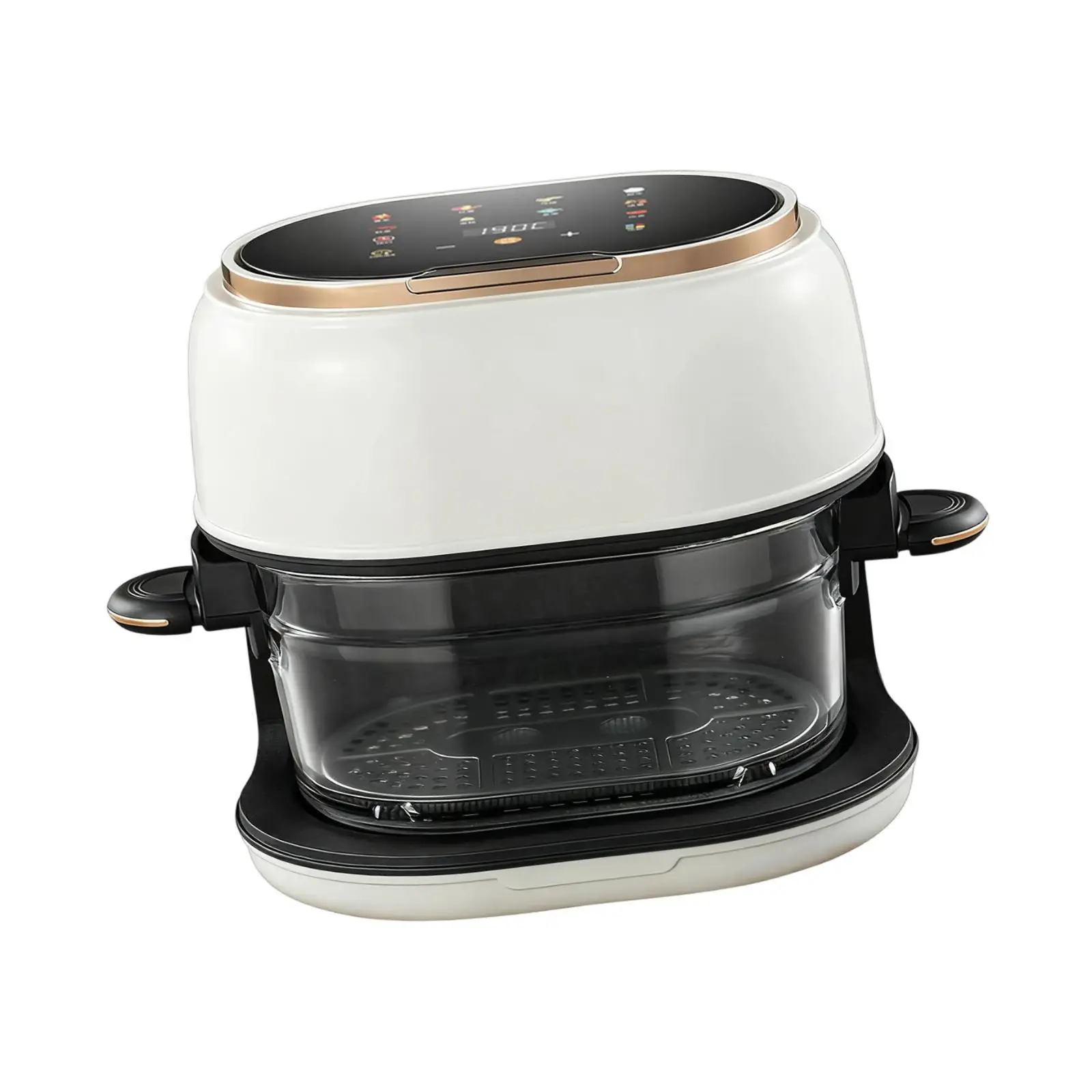 Compact Electric Glass Fryer 4L Non-fat Digital Air Fryer with Long Tray for Home Fries Desserts and Chicken Compact Electric Glass Fryer 4L Non-fat Digital Air Fryer with Long Tray for Home Fries Desserts and Chicken