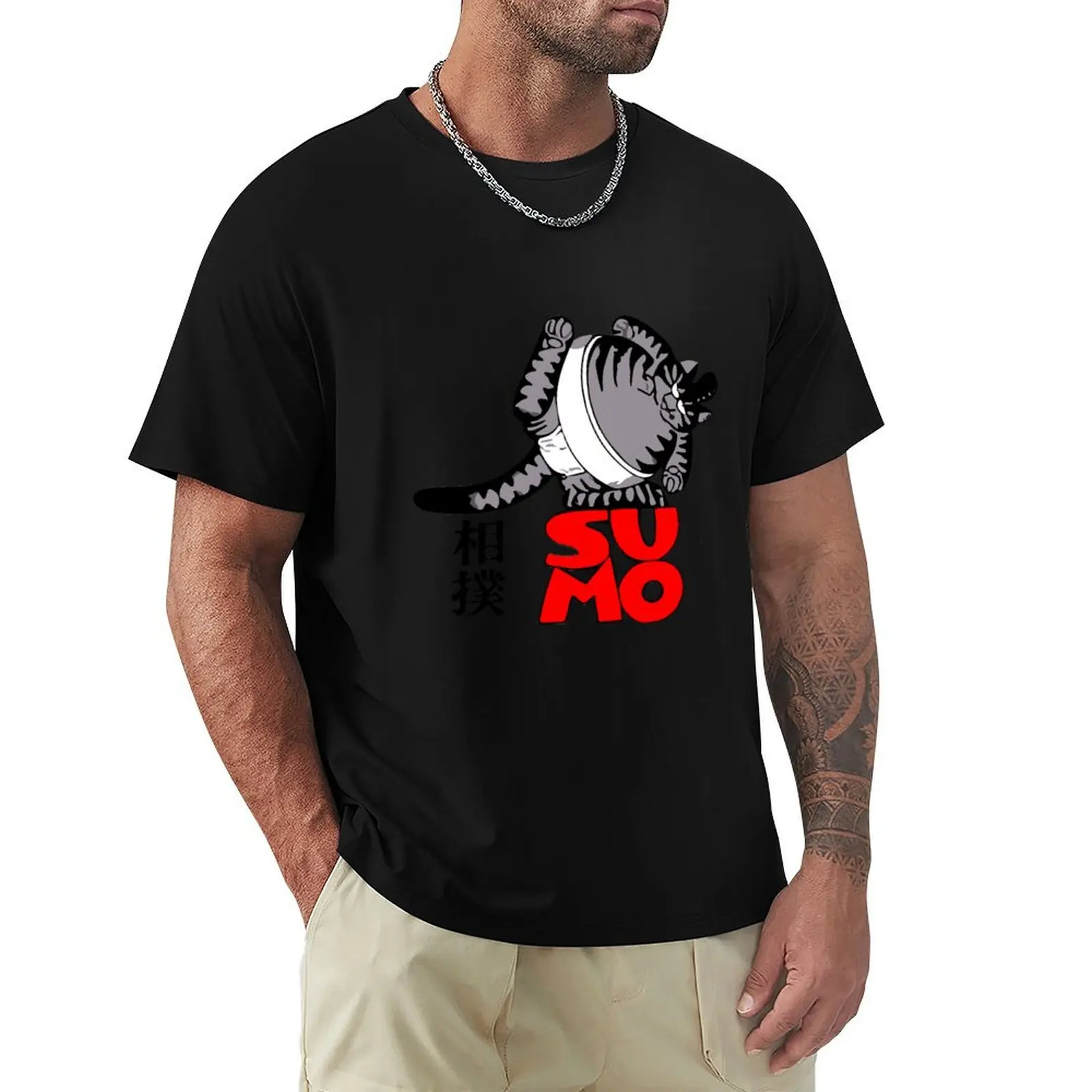 

sumo cat T-Shirt Clothing tees men workout shirt