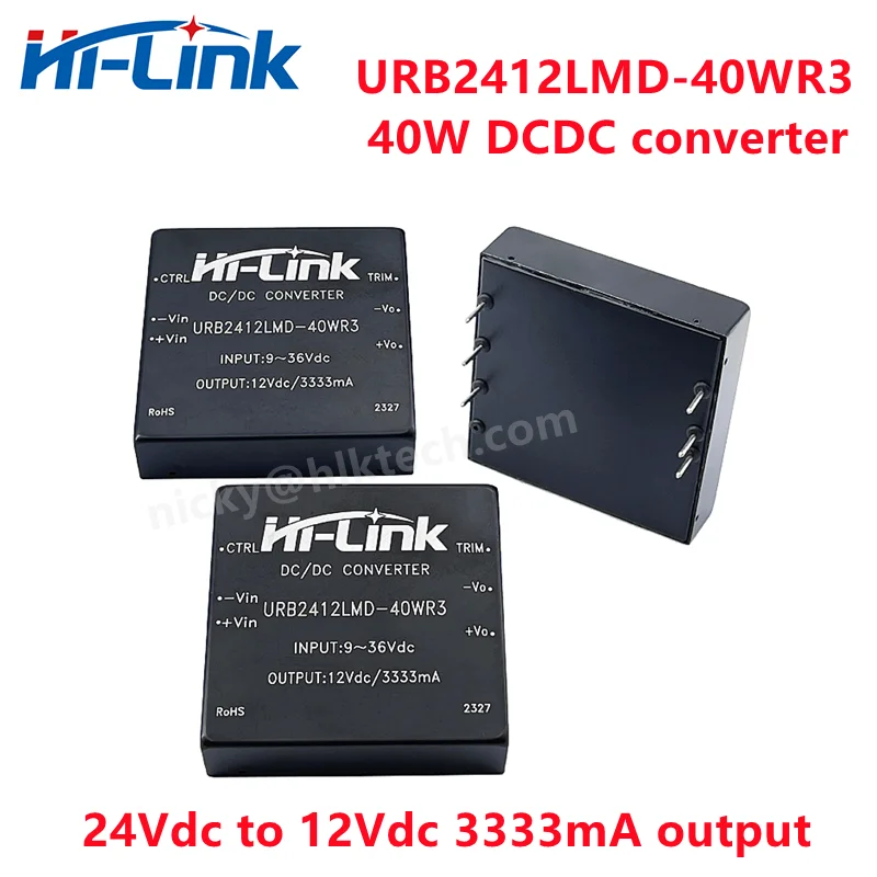 Bezpłatny statku Hi-Link 40W izolowany konwerter DC-DC, 24V na 3V/5V/12V/15V/24V moduł zasilania URB2405LMD-40WR3wysoka wydajność