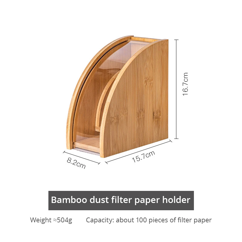 Coffee Filter Paper Holder Storage Box Wood Dust-proof  Filter Paper Rack Stand Home Cafe Making Coffee Accessories Coffeware