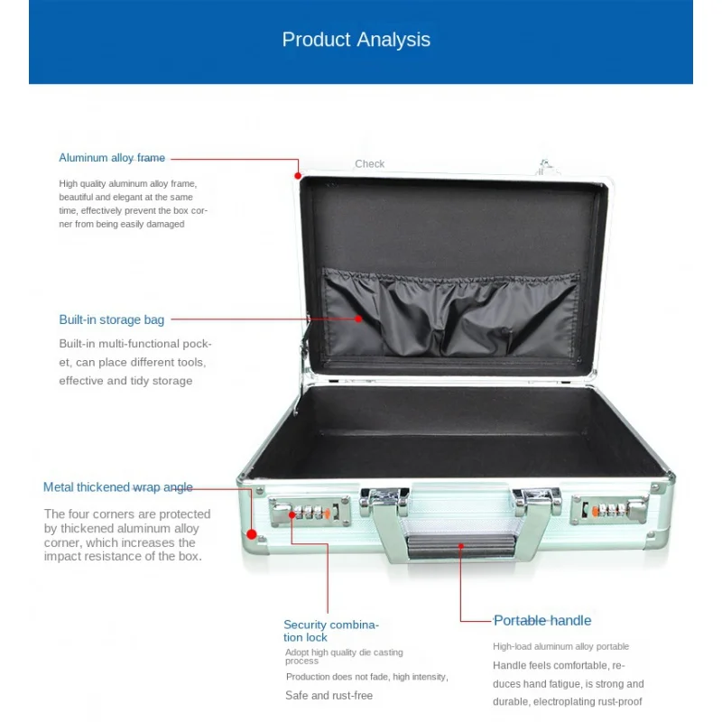 Alumínio Alloy Money Safe Box, Combination Lock, caso portátil, armazenamento de documentos, Data Sorting, Mini