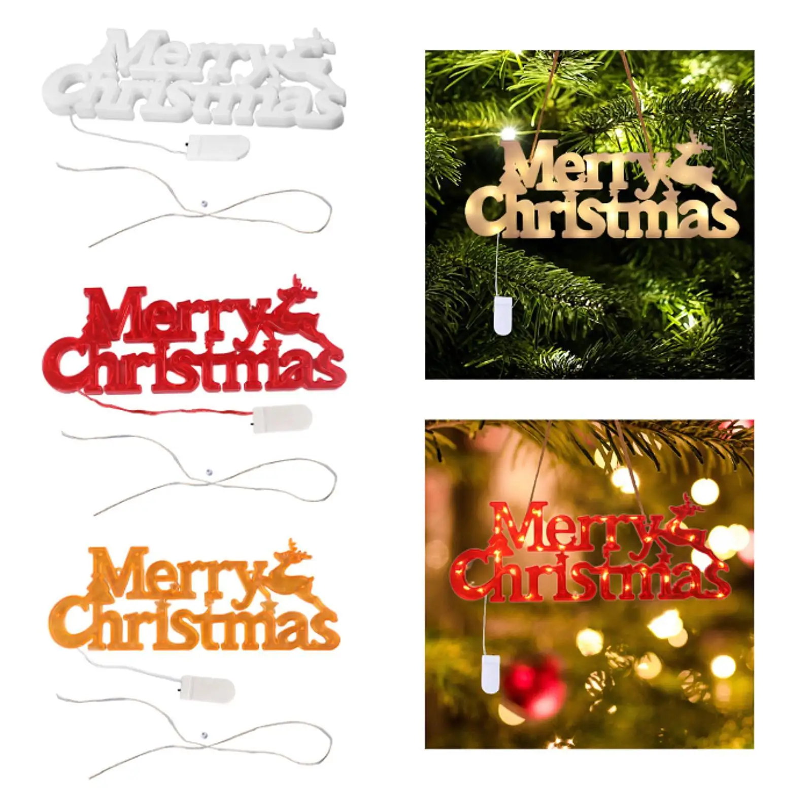 Merry Christmas Letters LED Light Home Decor Cafe Wall Decor Indoor LED Christmas Sign for Club Pub Bedroom Xmas Christmas Tree