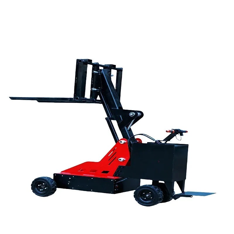 Small Electric Four-Wheel Hydraulic Lift Stackers Simple Off-Road Forklifts for Warehouse Logistics Manufactured by Experts