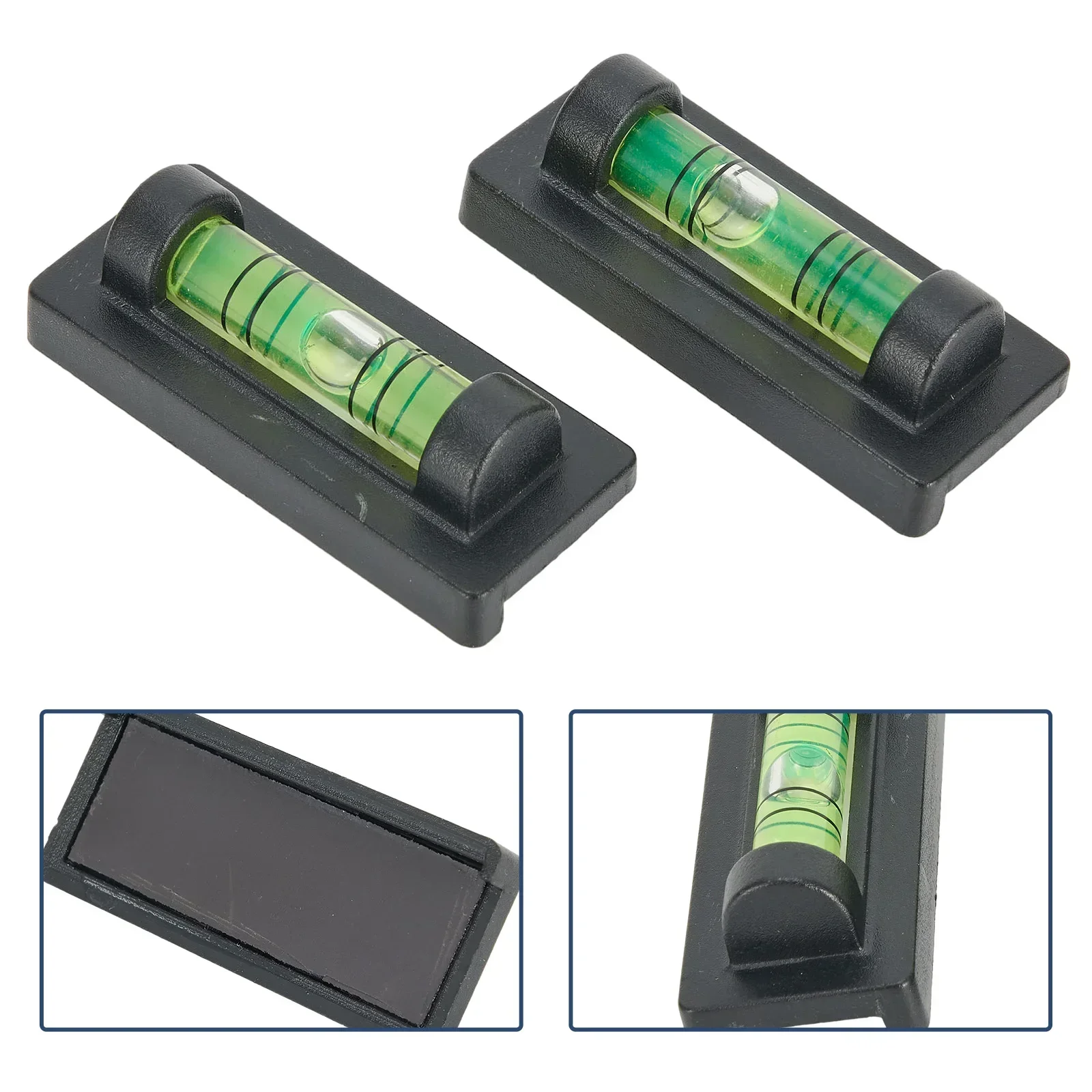 2pcs Magnetic Bubble Level With Magnetic Base 401712mm Double Line Indicator Level For Photo Frame Desk Measuring Tools