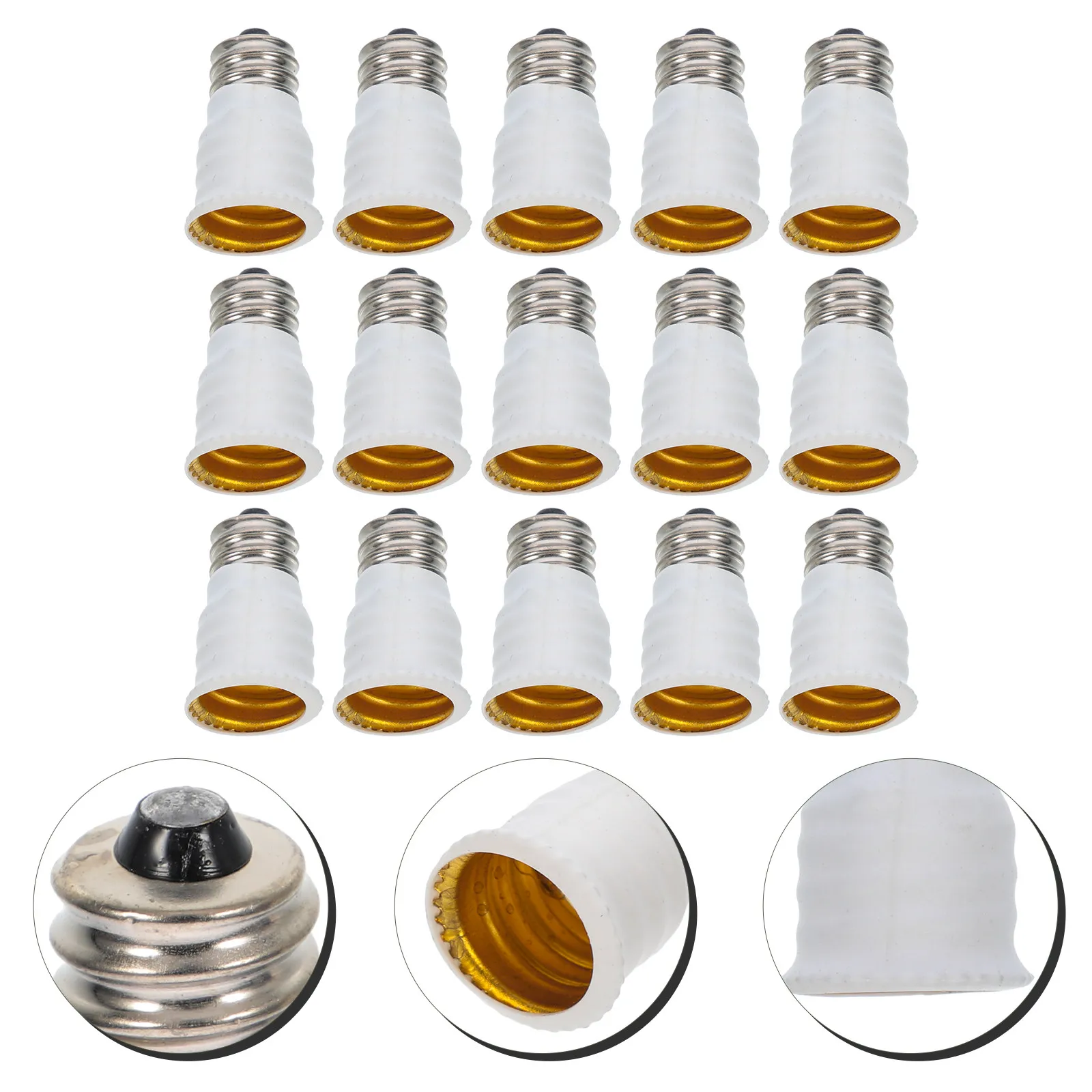 

Комплект из 15 адаптеров-переходников для ламп E12 на E14: для люстр, светильников в гаражах, мастерских и потолочных светильников