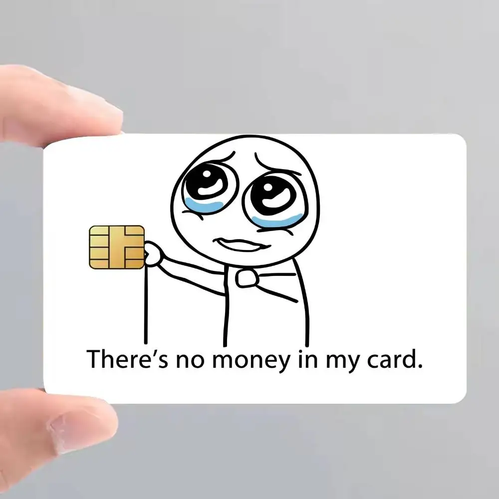 There S No Money In My Card Bank Credit Cards Bus Pass Stickers Cool Decoration Waterproof 4PCS Card