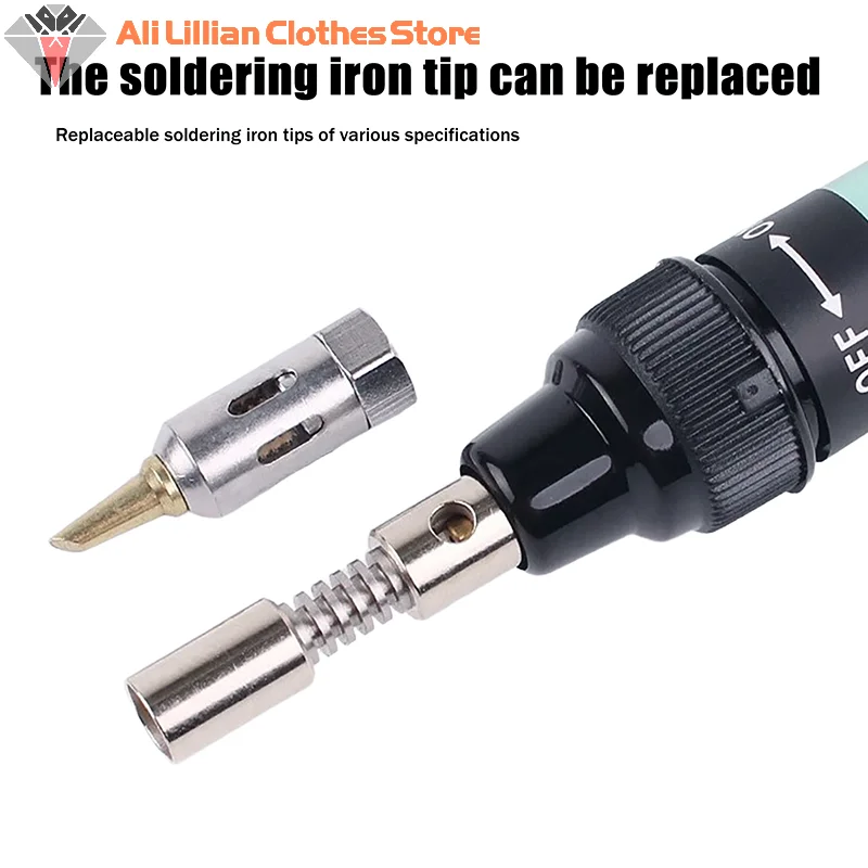 Hot Sale 1Set Portable Soldering Iron Kit 1300 Celsius Welding Pen Burner Blow Torch Gas Soldering Iron Cordless Butane Tip Tool