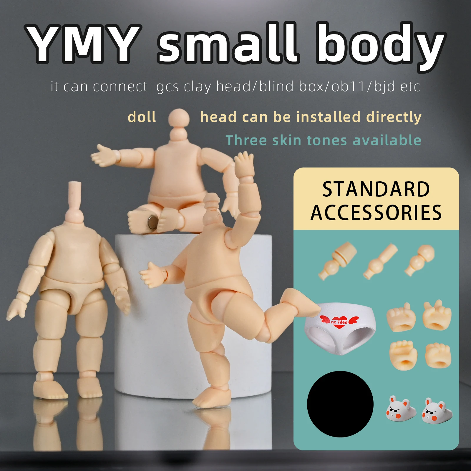 YMY Body Small Body Can Be Connected To BJD Doll Head GSC OB Joint Body Movable Doll Accessories Shoes Clothes