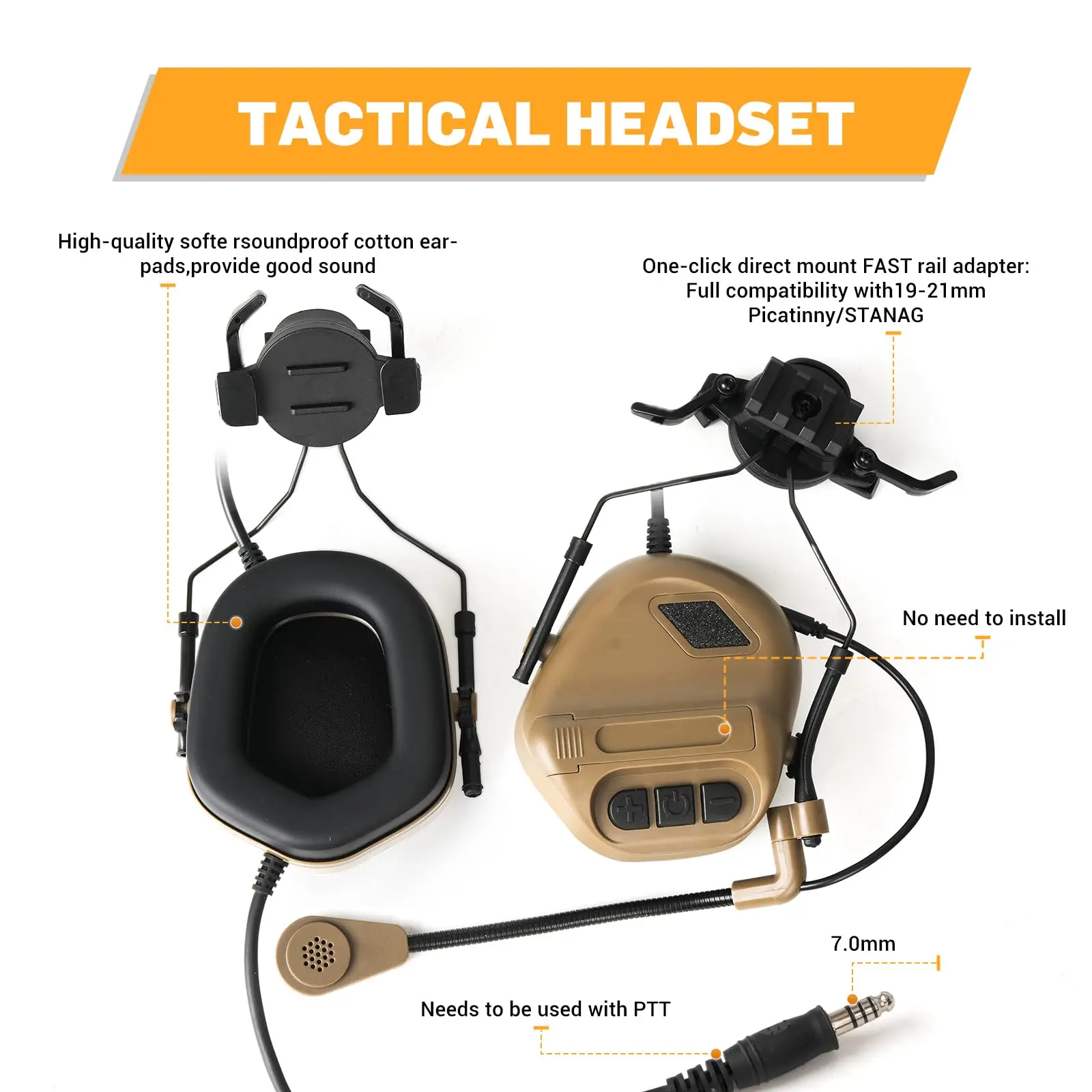 Airsoft Helmet Kit FAST Tactical Helmet Set with Communication Headset Mask Mesh for Airsoft Cosplay Military CS Combat Gear