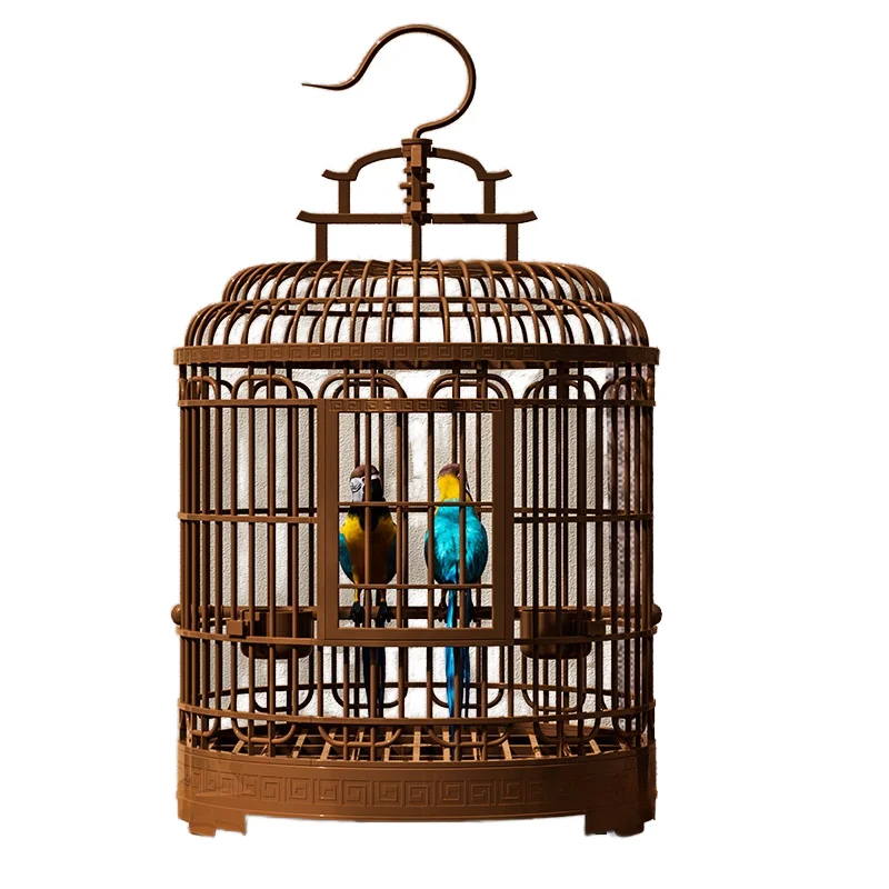 

Large Luxury Vintage Plastic Birdcage Button Closure Solid Pattern Peony Budgie Pearl Design For Outgoing Birds Home Carrying